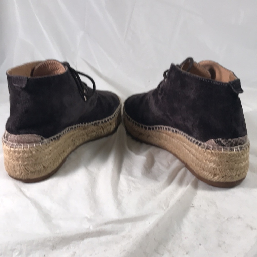 Rag & Bone New York Women’s Geneva Dark Brown Suede Platform Laced Espadrilles - Picture 6 of 10